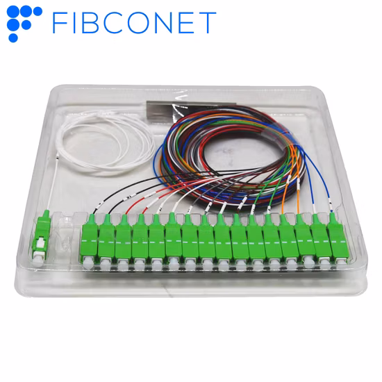 마이크로 강관 유형 Sc/APC 1X8 광섬유 PLC 분배기